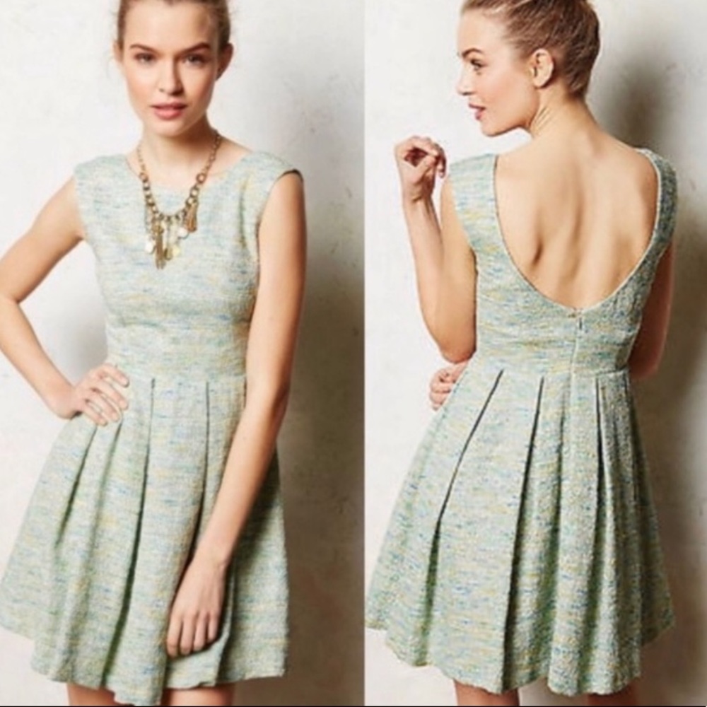 Anthropologie Paper Crown Shimmered Tweed Dress - Picture 3 of 15